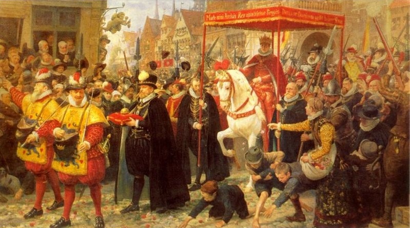 Coronation of Christian VI of Denmark, 1596 August 17 (Otto Bache) (1839-1927)  